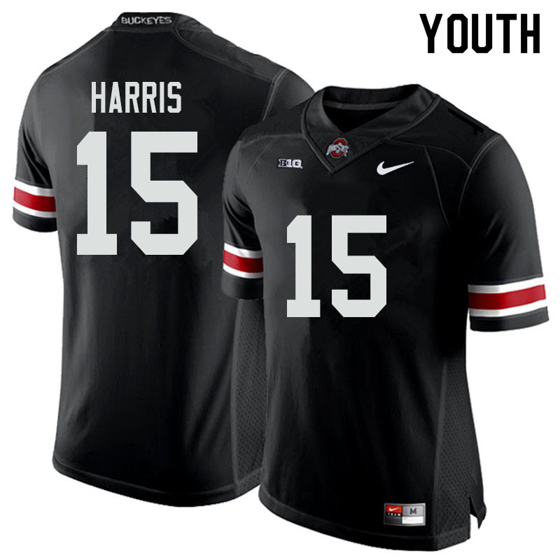 Youth #15 Jaylen Harris Ohio State Buckeyes College Football Jerseys Sale-Black